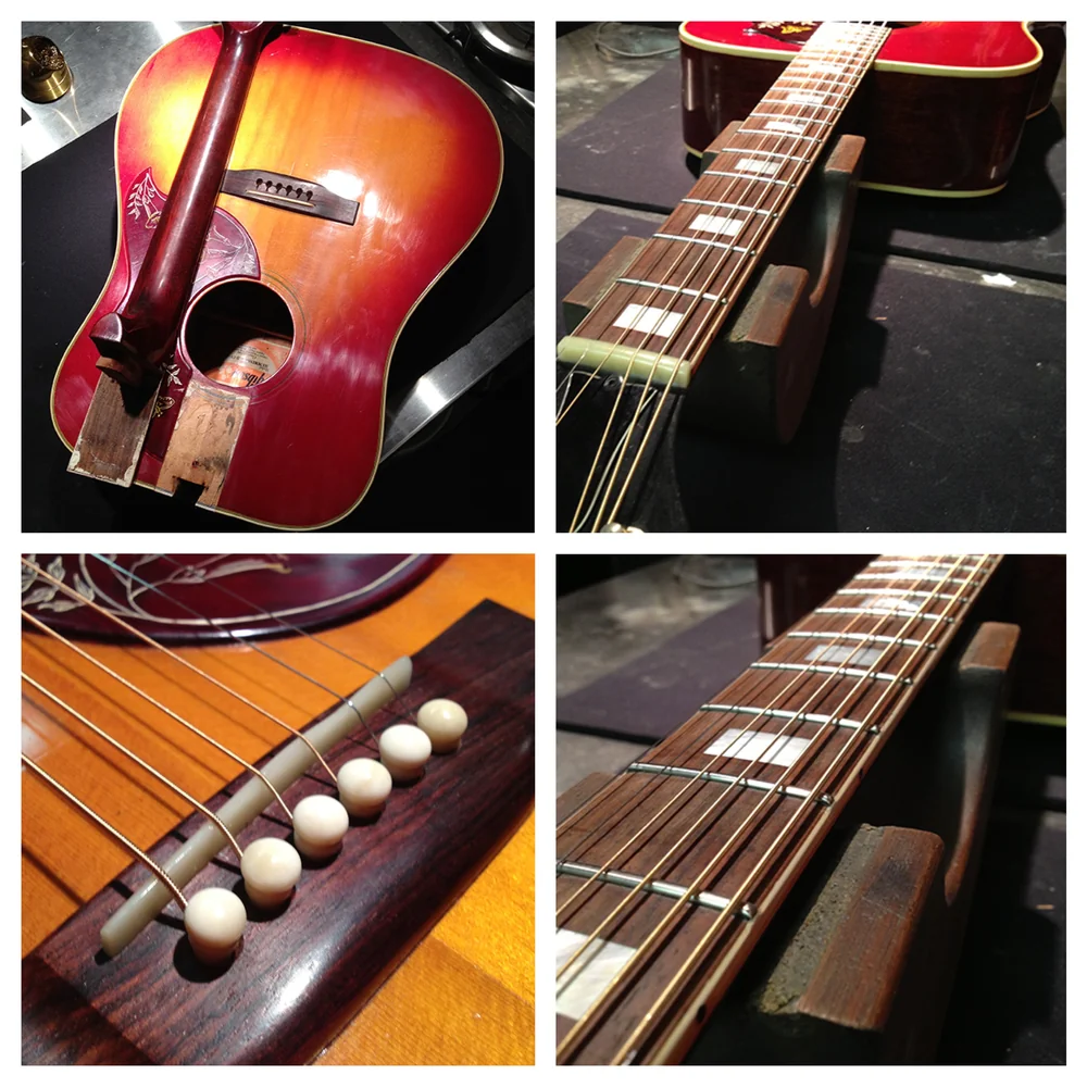 Gibson Hummingbird neck removal and completed restoration