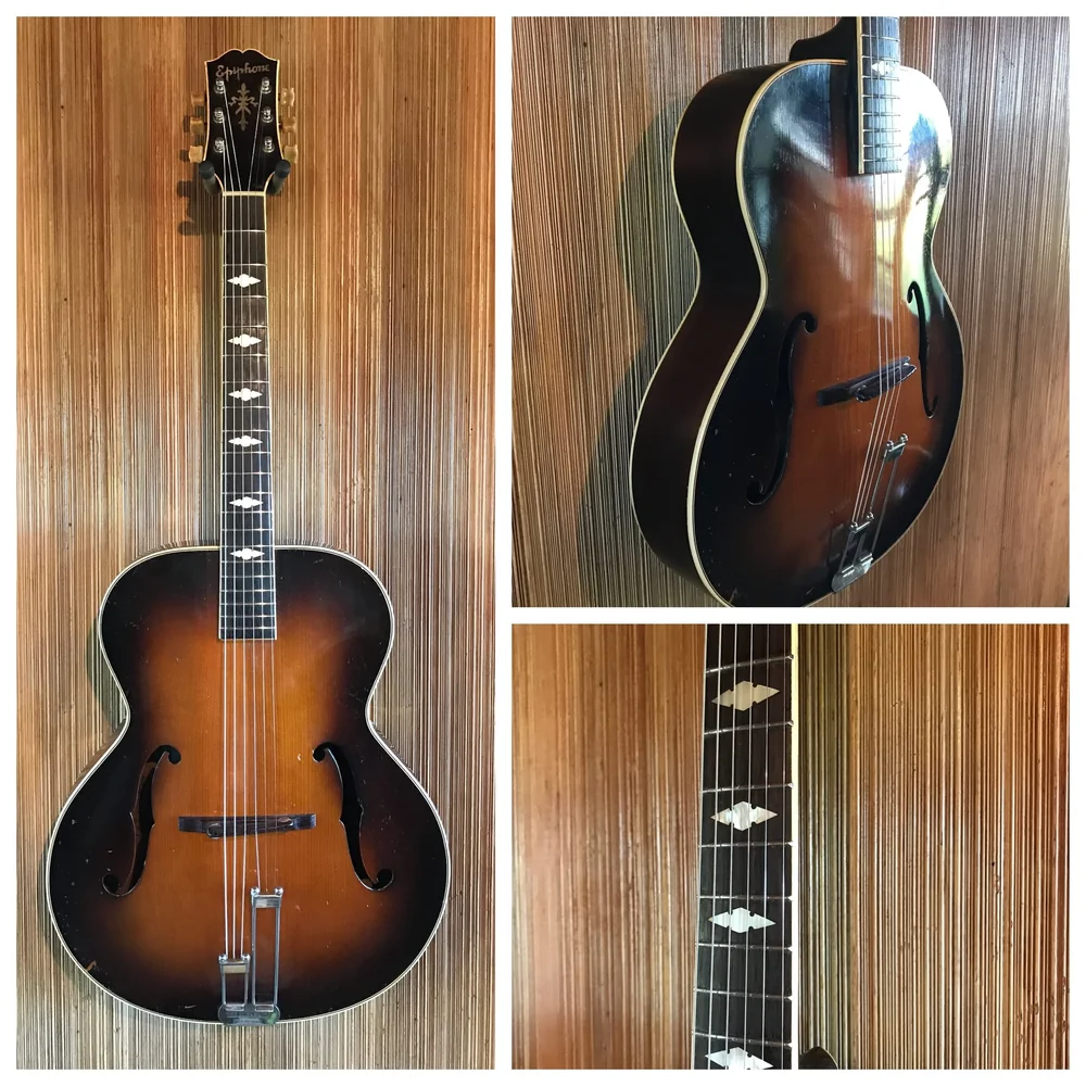 Restored 1930s Epiphone archtop and details